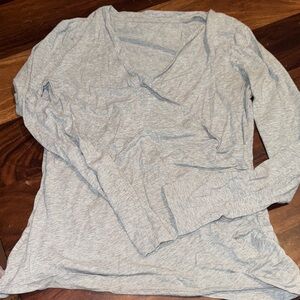 Elegant Heather Gray nursing Long Sleeve Top